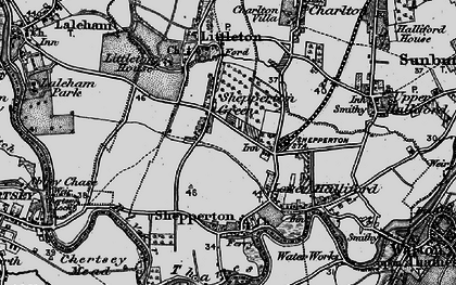 Old map of Shepperton Green in 1896