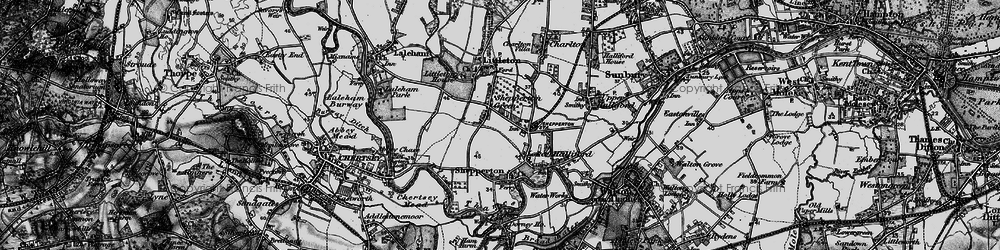 Old map of Shepperton Green in 1896