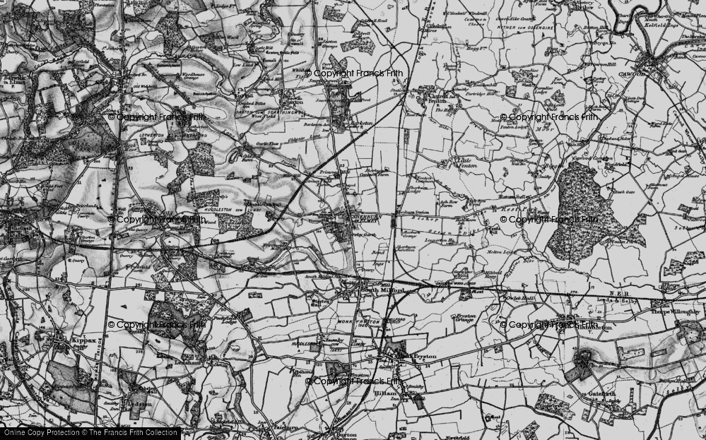 Old Map of Historic Map covering Bishop Dyke in 1895
