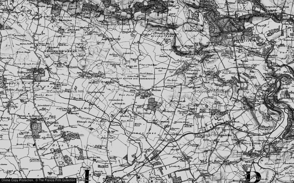 Old Map of Sheriff Hutton, 1898 in 1898