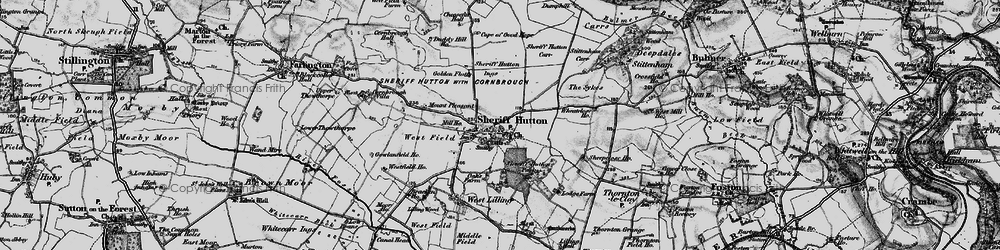 Old map of Sheriff Hutton in 1898