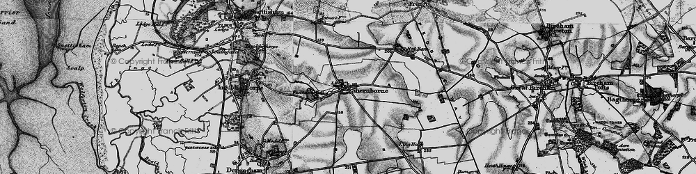 Old map of Shernborne in 1898