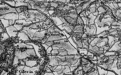 Old map of Barn Down in 1898
