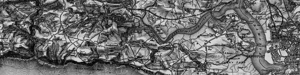 Old map of Sheviock in 1896