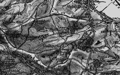 Old map of Shillingford Abbot in 1898