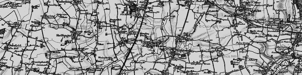Old map of Shimpling in 1898