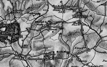 Old map of Shimpling Street in 1895