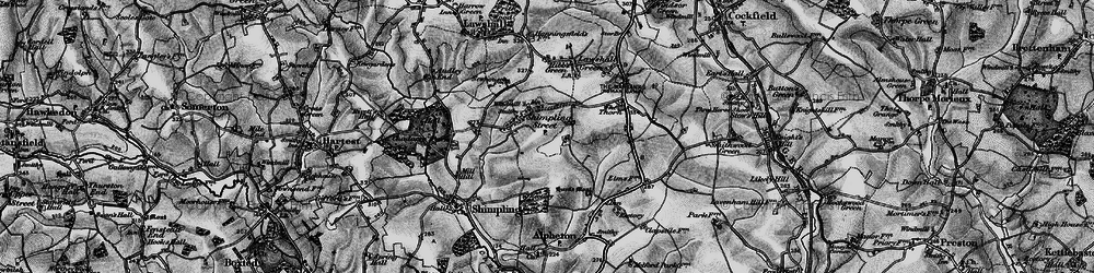 Old map of Shimpling Street in 1895