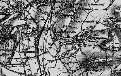 Old map of Shiney Row in 1898