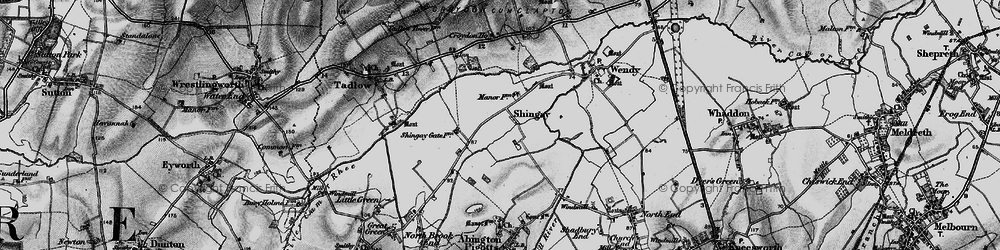 Old map of Shingay in 1896