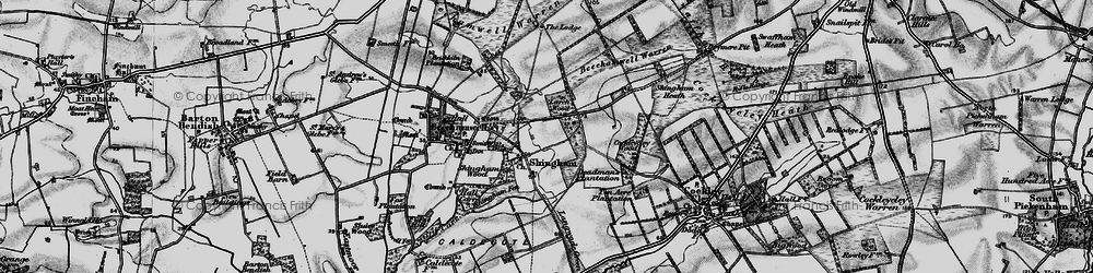 Old map of Shingham in 1898