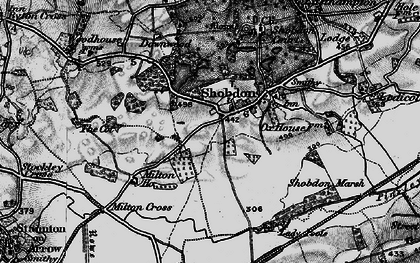 Old map of Shobdon in 1899