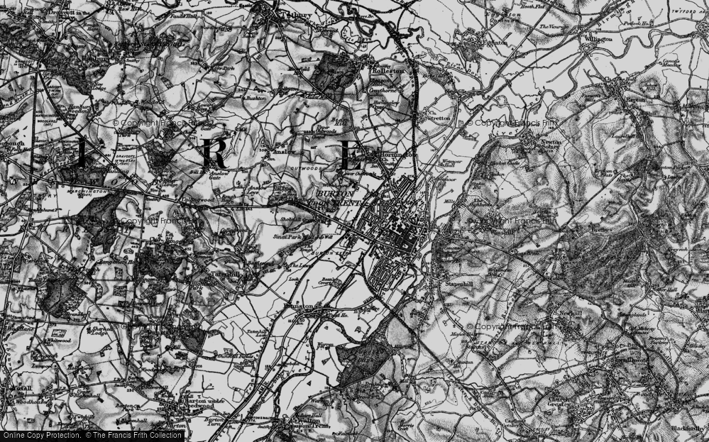 Old Map of Shobnall, 1898 in 1898