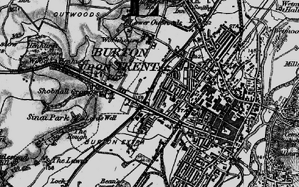 Old map of Shobnall in 1898