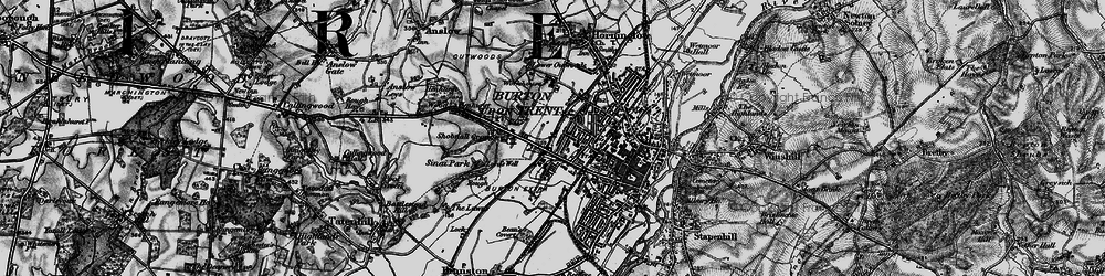 Old map of Shobnall in 1898