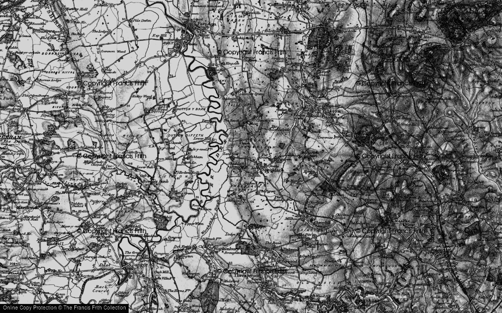 Old Map of Historic Map covering Lane End in 1897