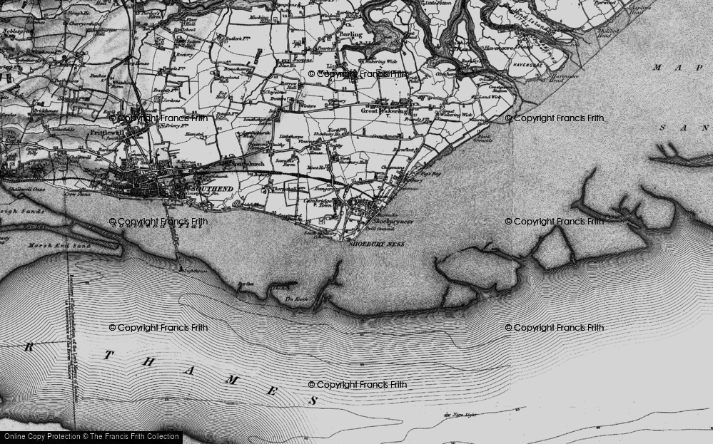 Old Map of Shoeburyness, 1895 in 1895