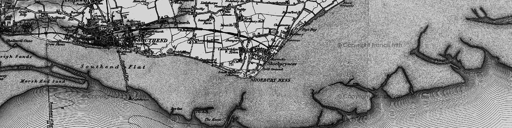Old map of Shoeburyness in 1895