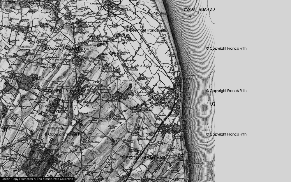 Old Map of Sholden, 1895 in 1895