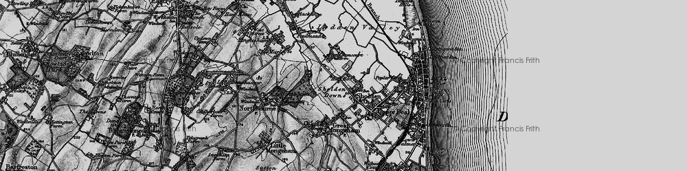 Old map of Sholden in 1895
