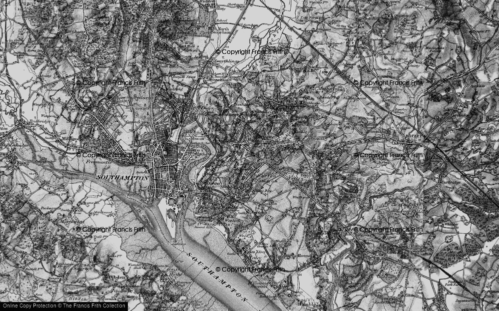 Old Map of Sholing Common, 1895 in 1895