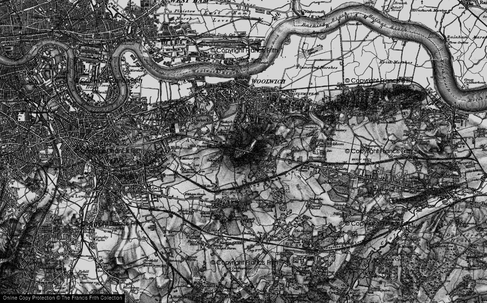 Old Map of Shooters Hill, 1896 in 1896