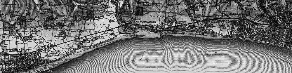 Old map of Shoreham-By-Sea in 1895