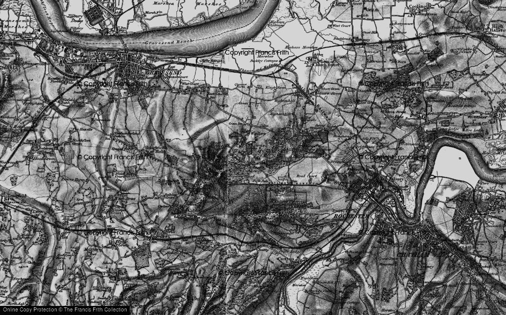 Old Map of Shorne Ridgeway, 1895 in 1895