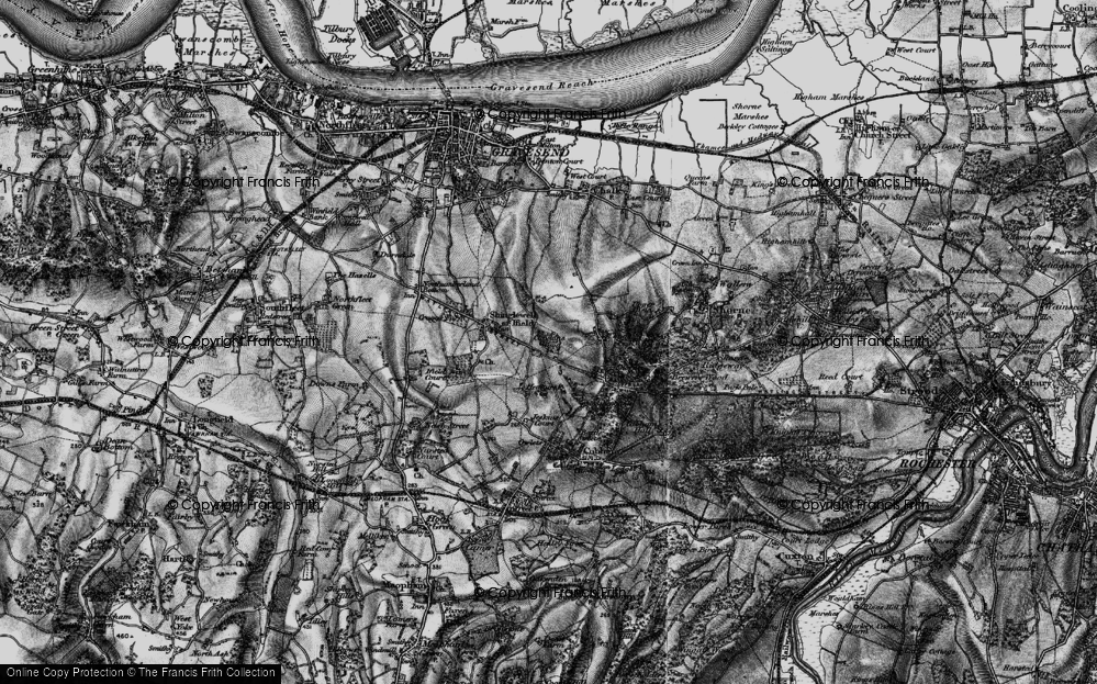 Old Map of Shorne West, 1895 in 1895