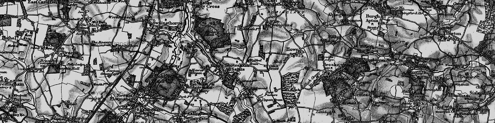 Old map of Shotesham in 1898
