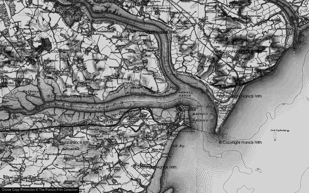 Old Map of Shotley Gate, 1896 in 1896