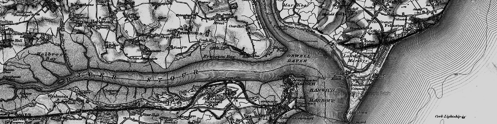 Old map of Shotley Gate in 1896