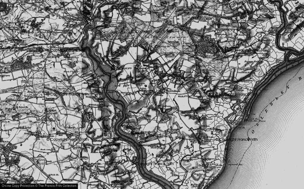 Old Map of Shottisham, 1895 in 1895