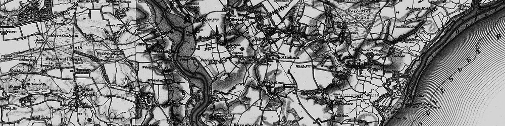 Old map of Shottisham in 1895