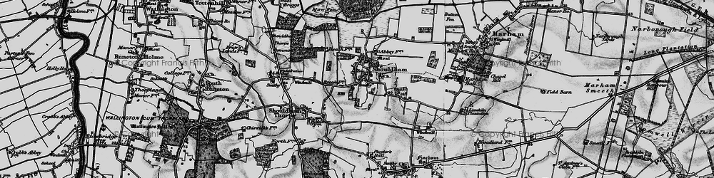 Old map of Shouldham in 1893