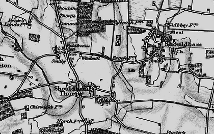 Old map of Shouldham Thorpe in 1893