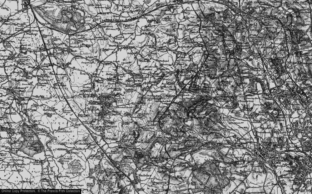 Old Map of Shraleybrook, 1897 in 1897