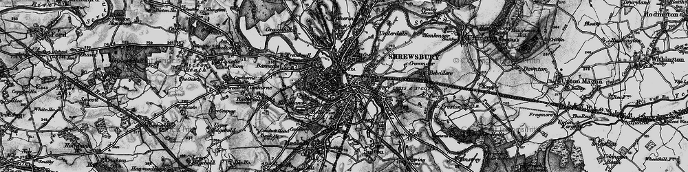Old map of Shrewsbury in 1899