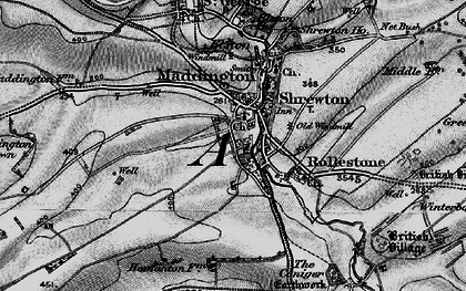 Old map of Shrewton in 1898