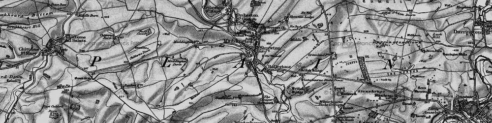Old map of Shrewton in 1898