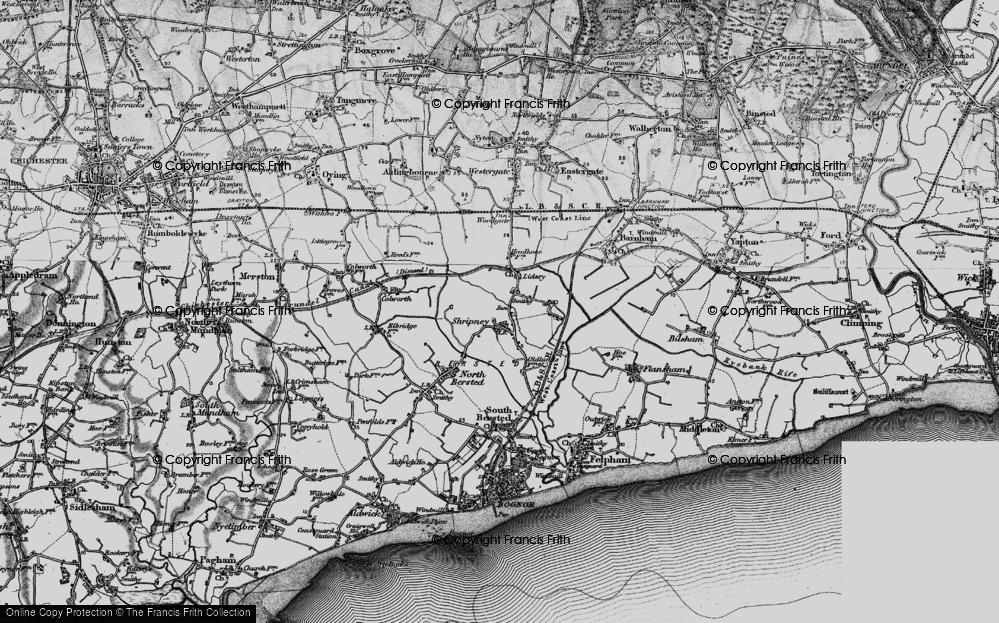 Old Map of Shripney, 1895 in 1895