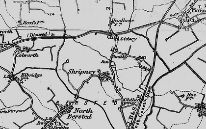 Old map of Shripney in 1895