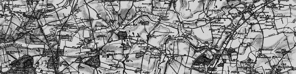 Old map of Shropham in 1898