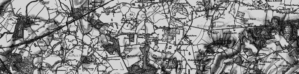 Old map of Shurlock Row in 1895