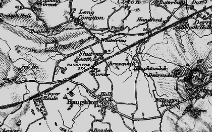 Old map of Shut Heath in 1897