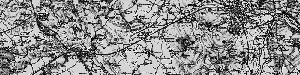 Old map of Shut Heath in 1897