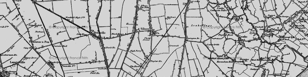 Old map of Sibsey in 1898