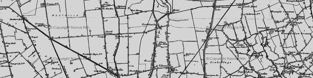 Old map of Sibsey Fen Side in 1898