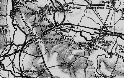 Old map of Sibson in 1898