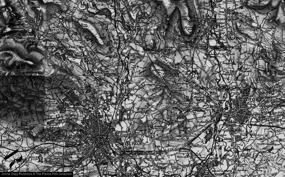 Old Map of Side of the Moor, 1896 in 1896